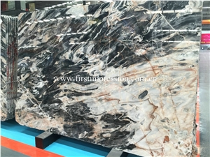 New Polished Venice Black Marble/ Louis Black Slabs/ Louis Black/ Nice Decorated Stone/ Good for Project/ Bookmatch/ Interior Wall and Floor Covering