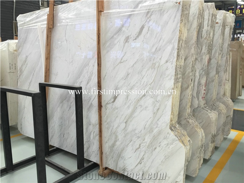Popular Volakas Venato Marble Slabs & Tiles/ Greece White Marble