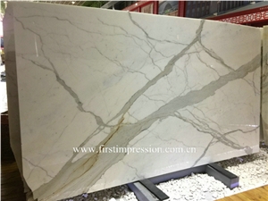 Statuario White Marble Slab ,Calacatta Gold Tiles ,White Marble Slab