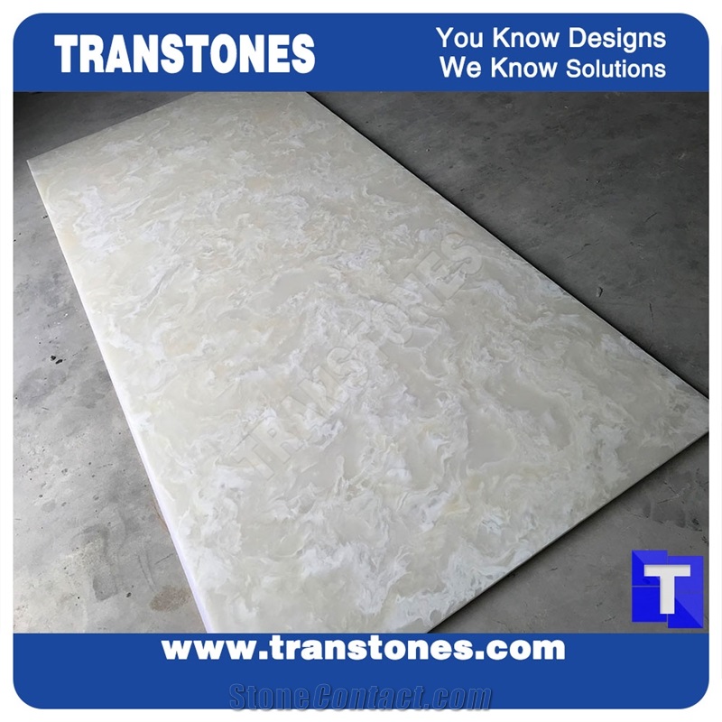 Persian White Alabaster Stone Artificial Onyx Slabs Translucent Stone for Counter Tops Kitchen Table