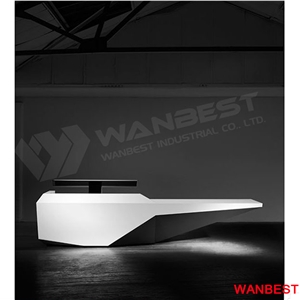 Cheap Led Curved Office Fitness Center Hotel Reception Desk