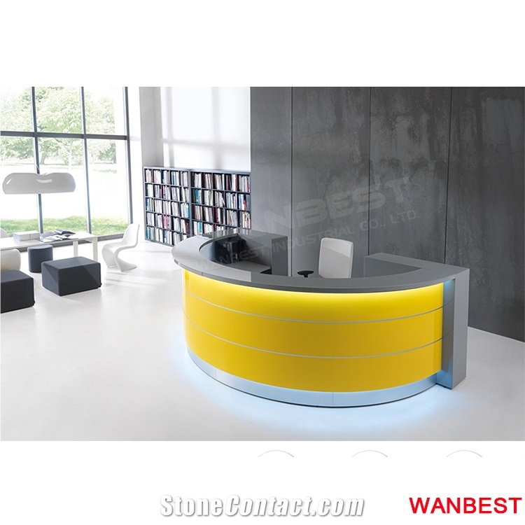 Customized Artificial Marble Led Spa Salon Reception Desk