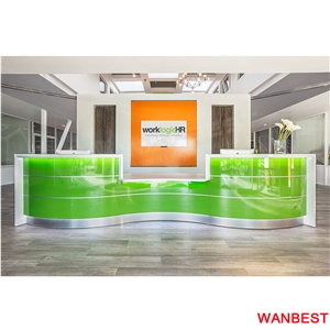 Factory Price Curved Shopping Center Hotel Mall Reception Desk