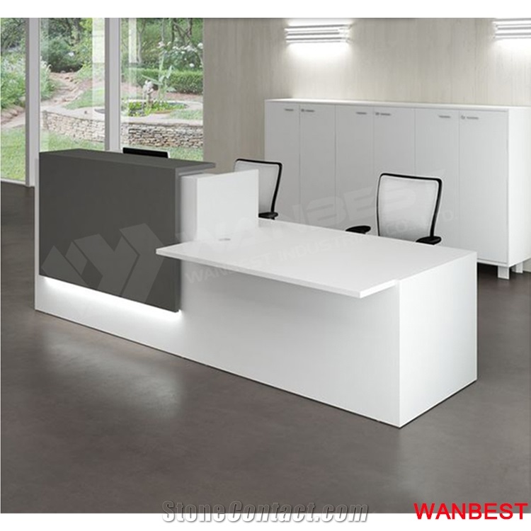 Fancy Design Solid Surface Wood Led Salon Hospital Bank