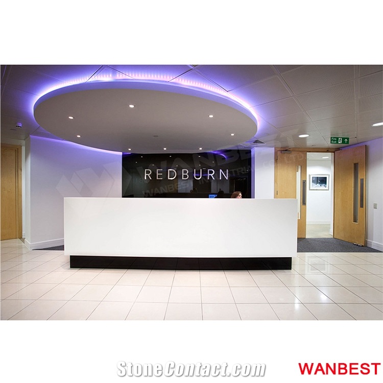 High Gloss Solid Surface Office Hotel Spa Reception Desk From