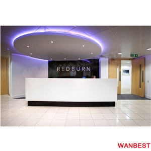 High Gloss Solid Surface Office Hotel Spa Reception Desk