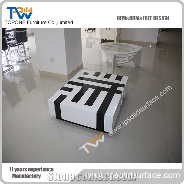 Custom Made Hotel Furniutre Marble Top Round Coffee Table Design
