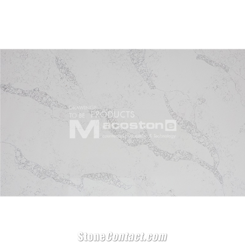 Wholesale White Nuvo Calacatta Quartz for Kitchen Bathroom Countertop