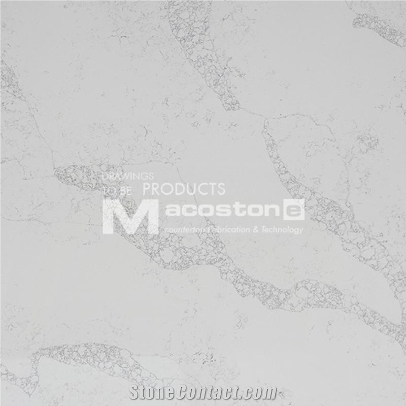 Wholesale White Nuvo Calacatta Quartz for Kitchen Bathroom Countertop