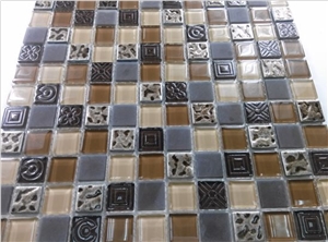 Crystal Glass Mix Resin Wall Mosaic Tile