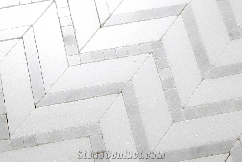 Carrara White Mosaic Polished,White Marble Mosaic Pattern,Professional Mosaic Factory,Mosaic Manufacturer