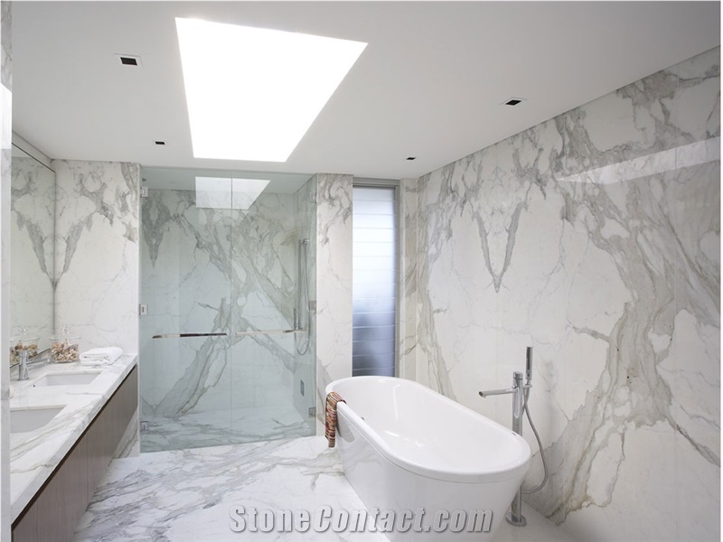Bianco Calacatta Gold White Marble Polished Tiles for Flooring