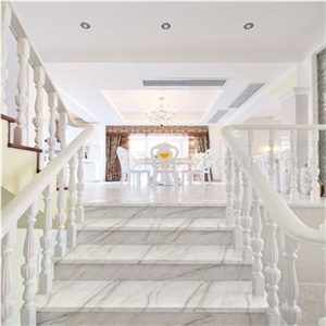 Bianco Calacatta Grey Marble Polished Stairs,Stepping Riser for Flooring Interior Stone