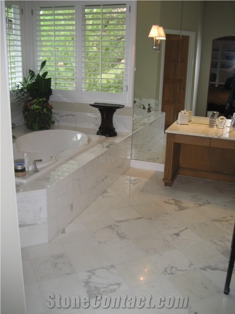 Calacatta Carrara White Marble Bathroom Top,Vanity Top Customzied