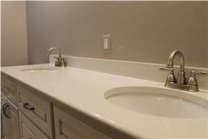 Pure White Crystal Quartz Stone Bathroom Top,Vanity Top Hotel Design