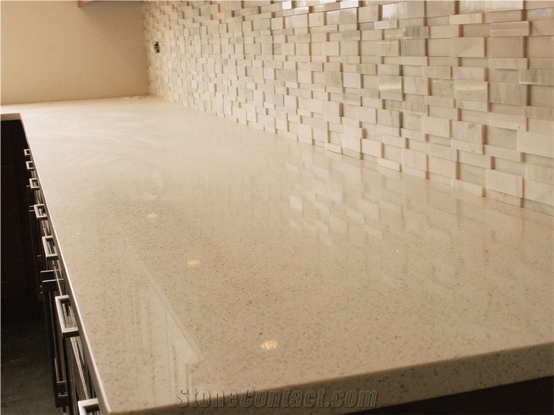 White Galaxy Star Quartz Stone Kitchen Islands Top,Coutertop Custom