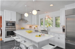 White Galaxy Star Quartz Stone Kitchen Islands Top,Coutertop Custom