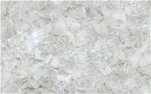 White Semi Precious Stone Slabs Translucent Panel for Kitchen Design