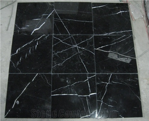 China Black Markina,Nero Marquina Venato Marble,Black with Little White Veins,White Stripe in Black,Nero Marquina Select Marble Tiles