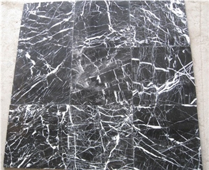 China Black Markina,Nero Marquina Venato Marble,Negro Bilbao Marble,Prete Marquinia Marble,White Stripe in Black,Black Cloud Marble