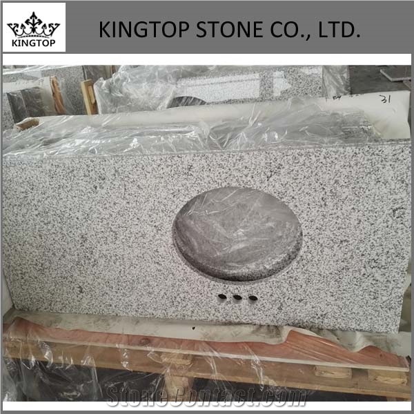 Chinese G655,Tongan White Granite Prefab Kitchen Countertop,Islands Top