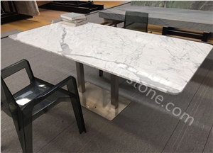 Bianco Calacatta White Marble Stone Table Tops/Work Tops