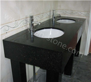 Black Galaxy Granite Bathroom Countertops/Bath&Vanity Tops