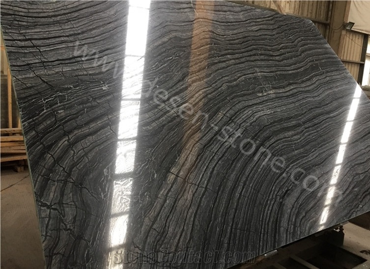 Black Wave Marble Slabs&Tiles, Antico Wood Vein/Wooden Black/Antico Wood/Tree Black/ Wooden Antique/Black Wood/Wood Black/Silver Wave Marble Slabs