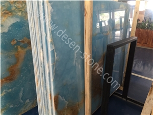 Blue Onyx Stone Slabs&Tiles Wall Covering/Wall Cladding/Tv Background
