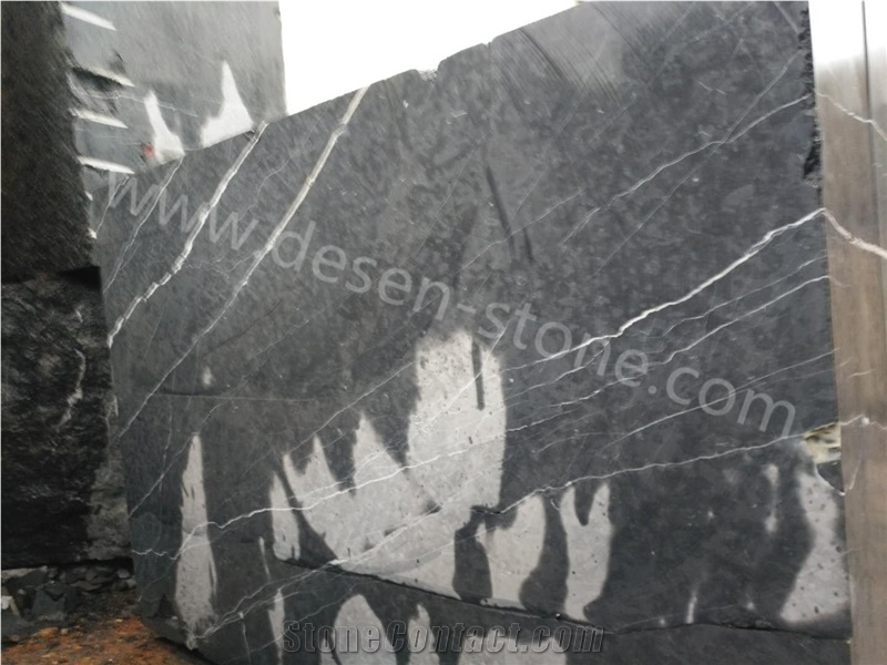 China Black Nero Marquina Marble Stone Blocks