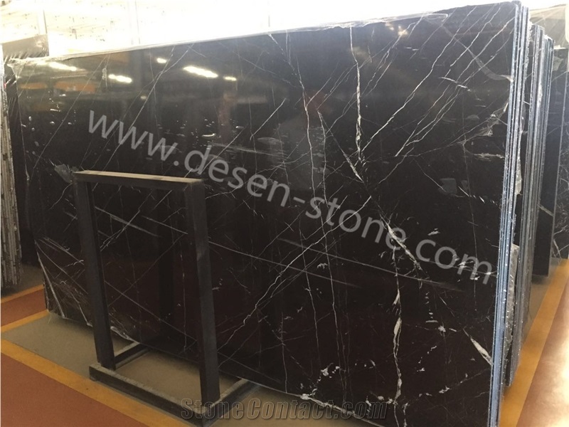 China Black with Vein Marble Slabs&Tiles, China Nero Marquina/Black Marquina/Nero Markina/Negro Marquino Marble Stone Floor Covering Tiles/Pattern