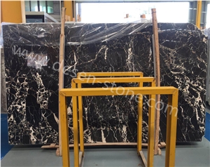 China New Topaz Black Gold Marble Stone Slabs&Tiles Wall Covering