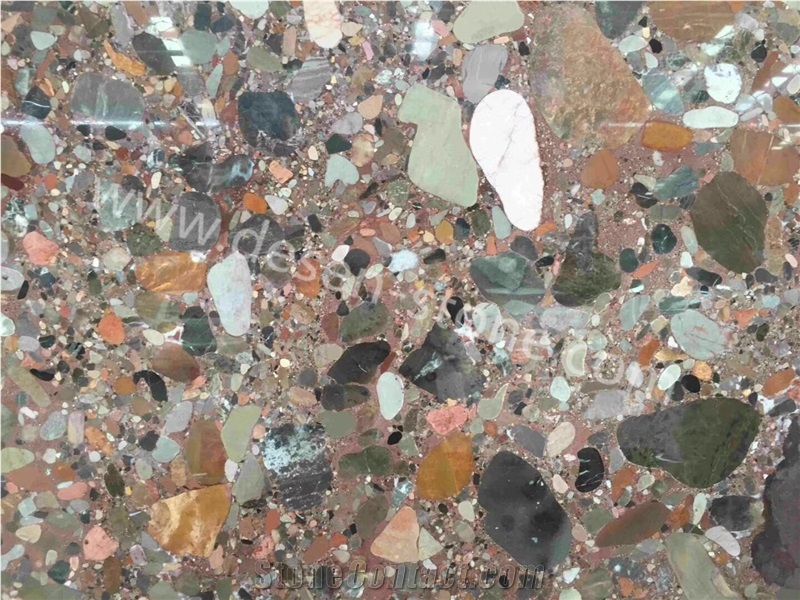Colorful Butterfly Pebble Pearl Mosaic Breccia Marble Stone Slabs&Tile