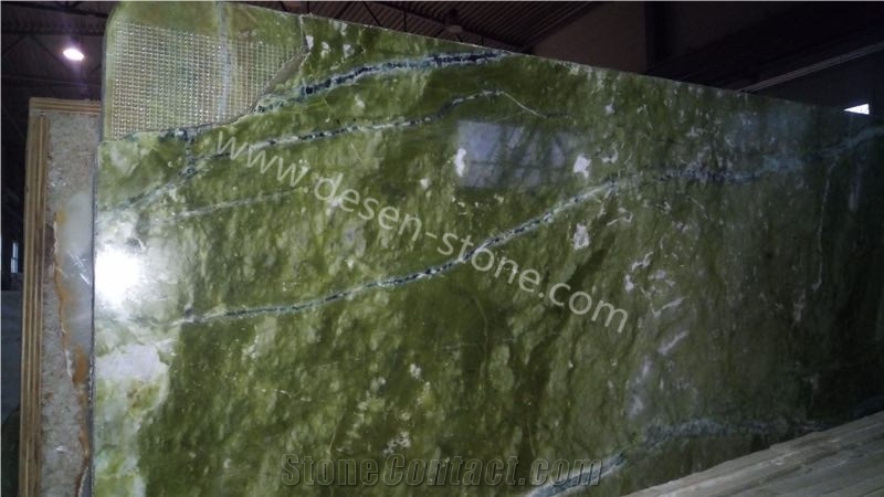 Dandong Green Agate Marble Slabs&Tiles, Mandarin Green/Lue