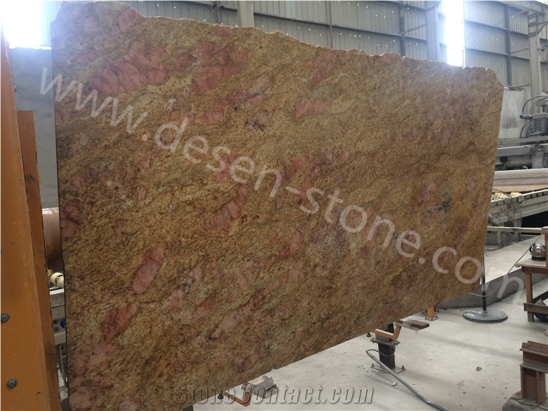 India Imperial Gold Rust Yellow Royal Golden Granite Stone Slabs&Tiles