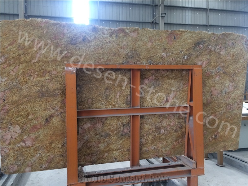 Indian Imperial Gold Yellow Granite Slabs&Tiles, Golden King/Imperial Gold/River Gold Granite Stone Wall Covering Tiles/Floor Tiles/Wall Cladding