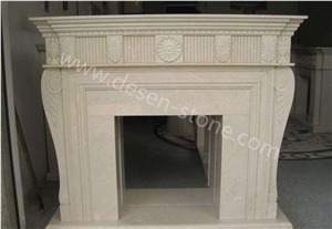 Royal Botticino Marble Stone Fireplace Design Ideas/Hearth