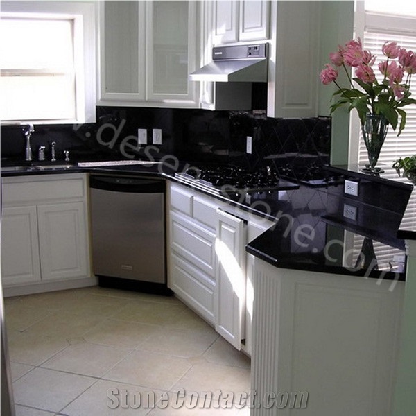Shanxi Black Granite Kitchen Countertops Counter Vanity Tops From