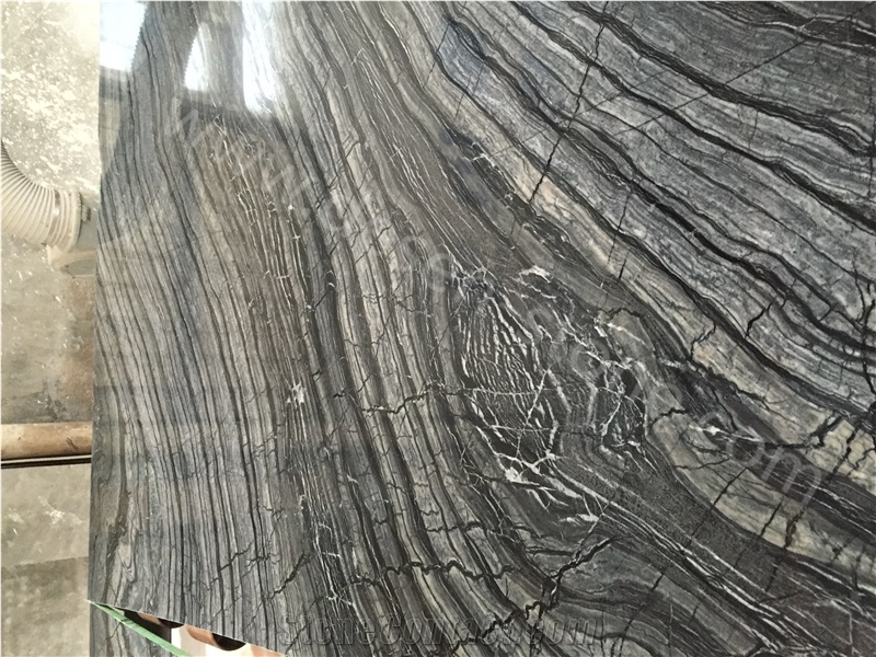Silver Wave Marble Slabs&Tiles, Black Wood Vein/Antique Wood Marble Stone for Walling Tiles/Countertops/Skirting/Floor Covering Tiles/Paving Pattern