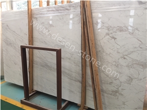 Volakas White Marble Stone Slabs&Tiles, Drama White/Jazz White/Branco Volakas Marble Good for Wall Covering Tiles/Skirtings/Book Match/Cut to Size