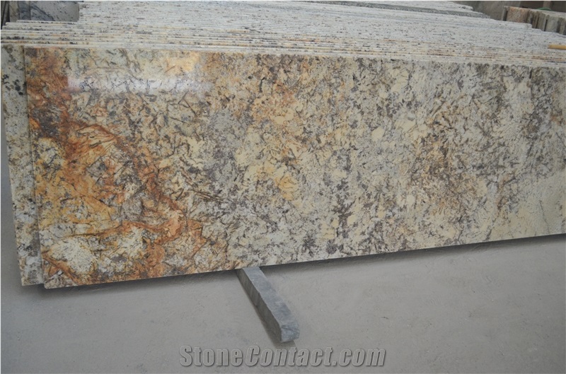 Amarelo Gold Granite Slabs/Kitchen Countertop/Island Tops/Bar Tops/Table Tops,Brazil Gold Granite Tops