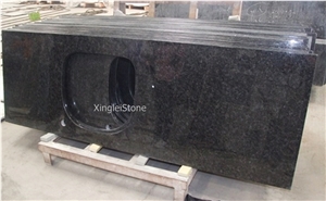 Angola Black Granite Countertops/Kitchen Island Tops, Black Granite Tops/ Polished Surface Black Granite Countertops with Eased Edge