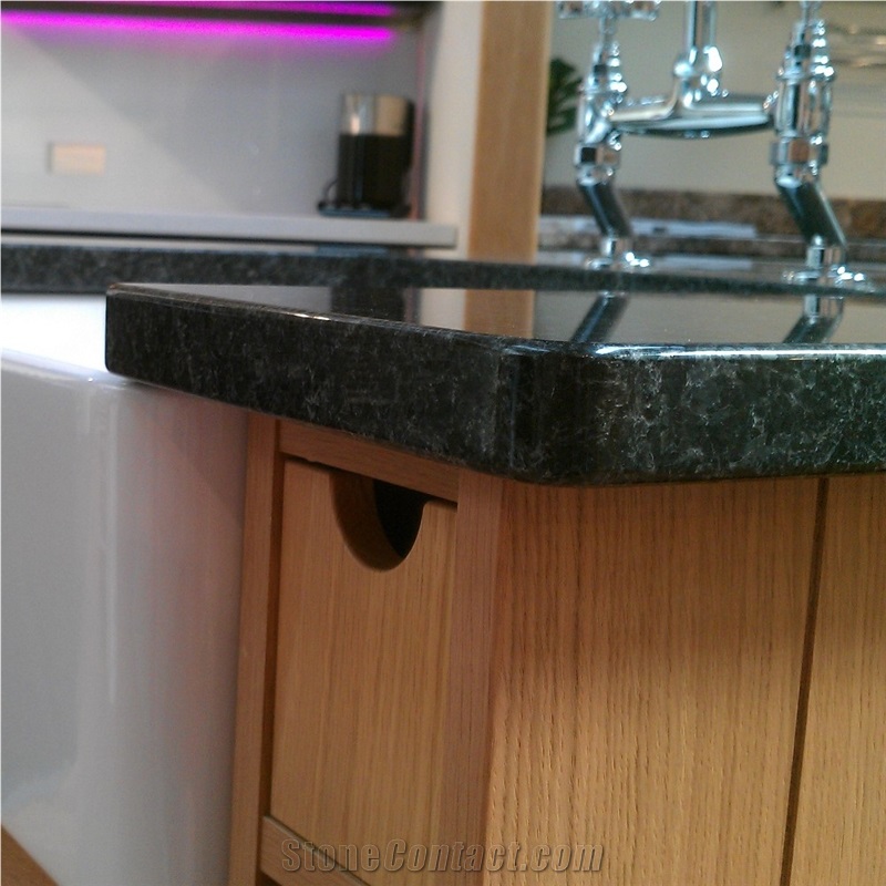 Angola Black Granite Countertops/Kitchen Island Tops, Black Granite Tops/ Polished Surface Black Granite Countertops with Eased Edge