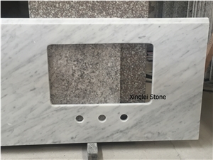 Bianco Carrara White Marble Vanities,Italy White Stone Top/Shower Top