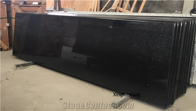 Black Galaxy Granite Countertops, Popular India Star Black Granite Top
