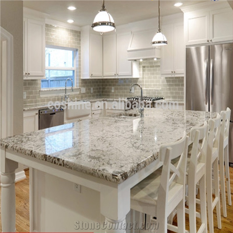 Brazil Bianco Antico White Granite Kitchen Countertop- Bianco Antico Island Top- Bianco Antico White Granite Countertop- Bianco Antico Kitchen Worktop