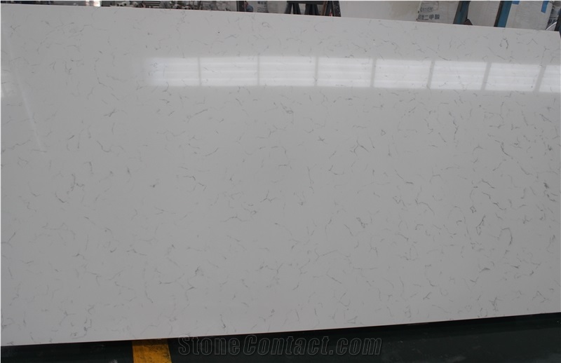 Chinese Carrara White Quartz Slabs-Chinese Carrara White Quartz Tiles-Chinese Carrara White Quartz Kitchen Countertop- Carrara White Quartz Vanity Top