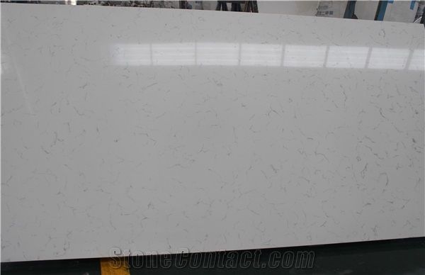 Chinese Carrara White Quartz Slabs Chinese Carrara White Quartz