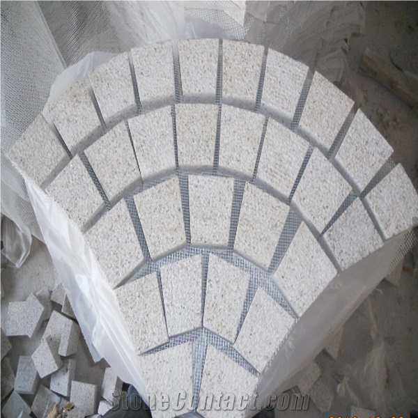 Chinese Light Silver Grey Split Natural Cube Stone Paver Setts