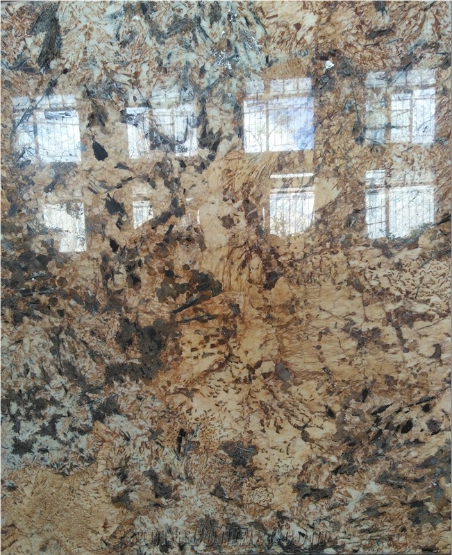 Golden Persa Granite Slabs, Tiles for Countertops